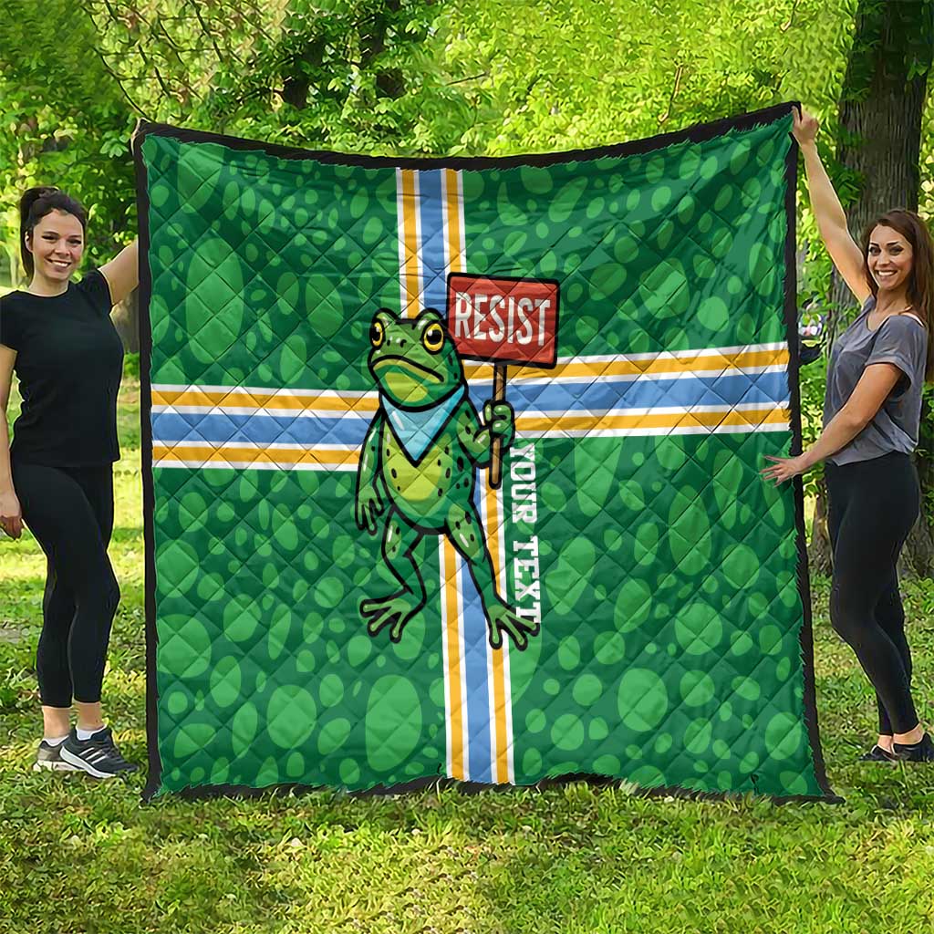 Personalized Resist Portland Frog Quilt Frog Activist Protest City - Wonder Print Shop