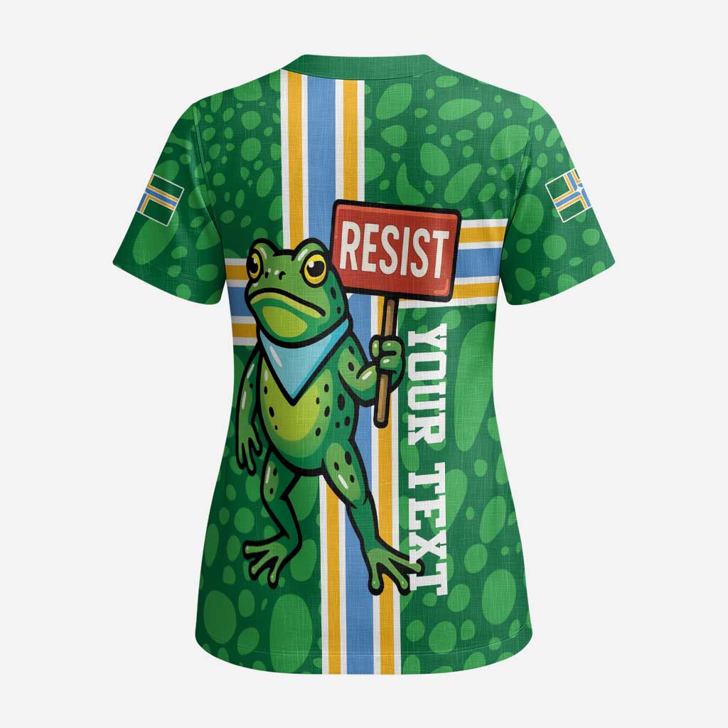 Personalized Resist Portland Frog Scrub Top Frog Activist Protest City - Wonder Print Shop