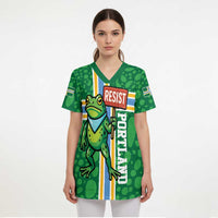 Personalized Resist Portland Frog Scrub Top Frog Activist Protest City - Wonder Print Shop