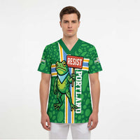 Personalized Resist Portland Frog Scrub Top Frog Activist Protest City - Wonder Print Shop