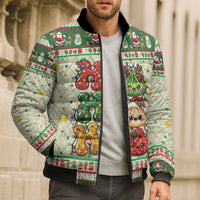 Funny Christmas Food Bomber Puffer Jacket Ho Ho Ho Squishy Dumpling