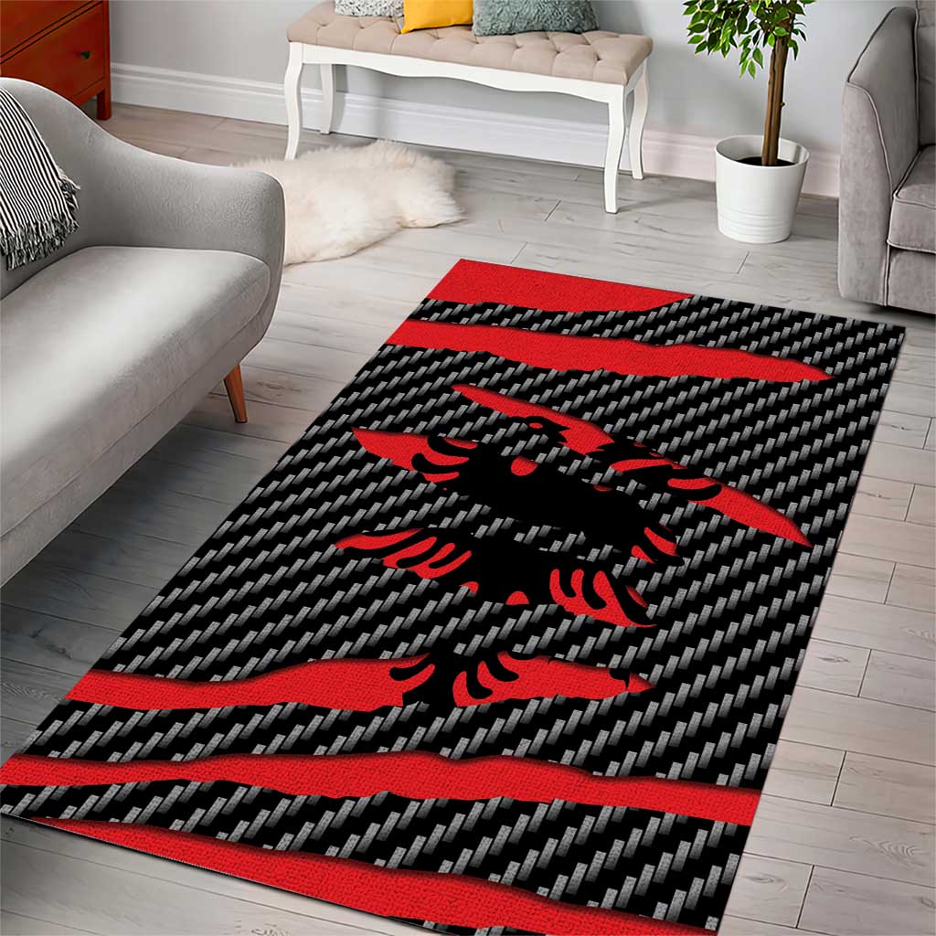 Albania Beast Area Rug Ripped Flag Graphic - Wonder Print Shop