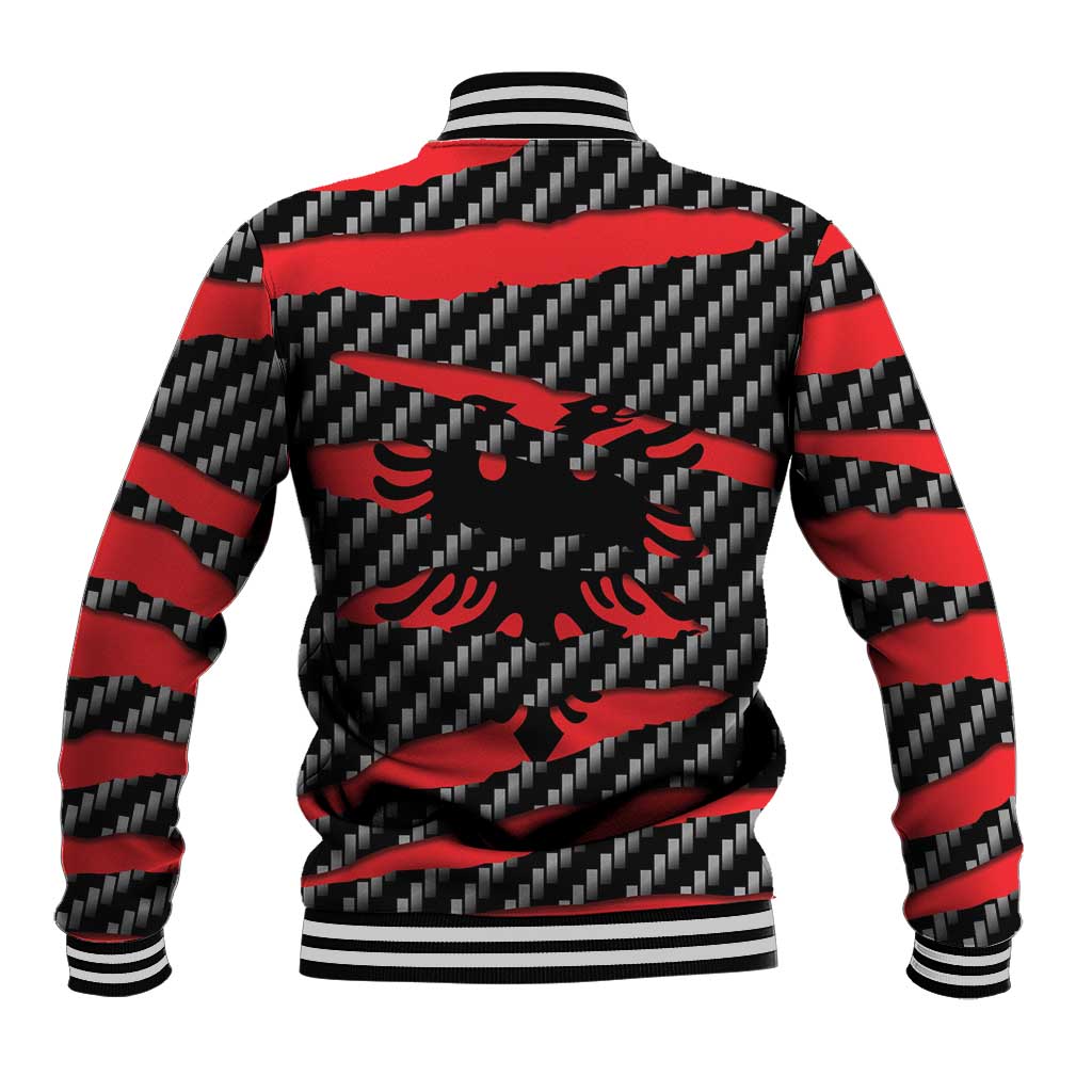Albania Beast Baseball Jacket Ripped Flag Graphic - Wonder Print Shop