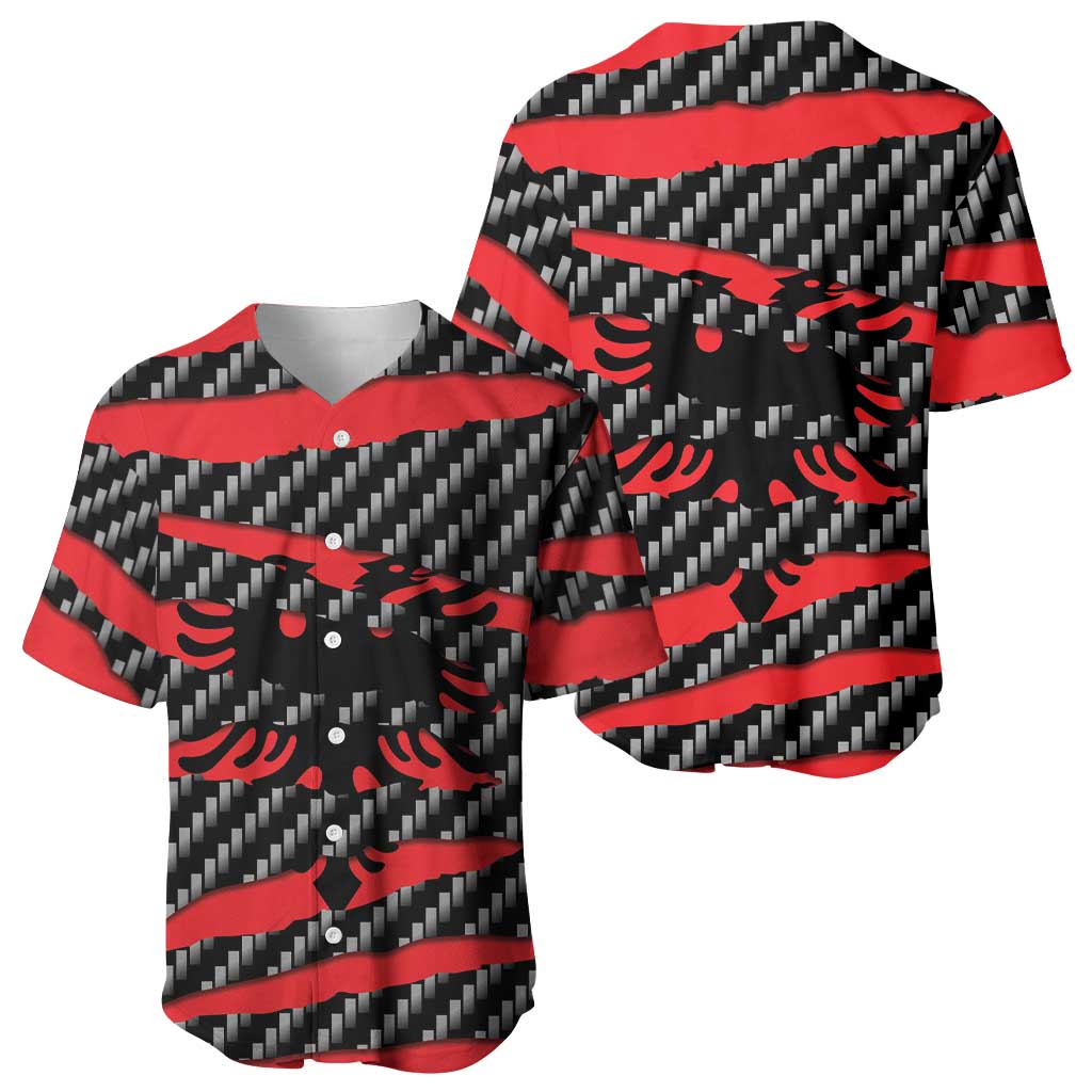 Albania Beast Baseball Jersey Ripped Flag Graphic - Wonder Print Shop