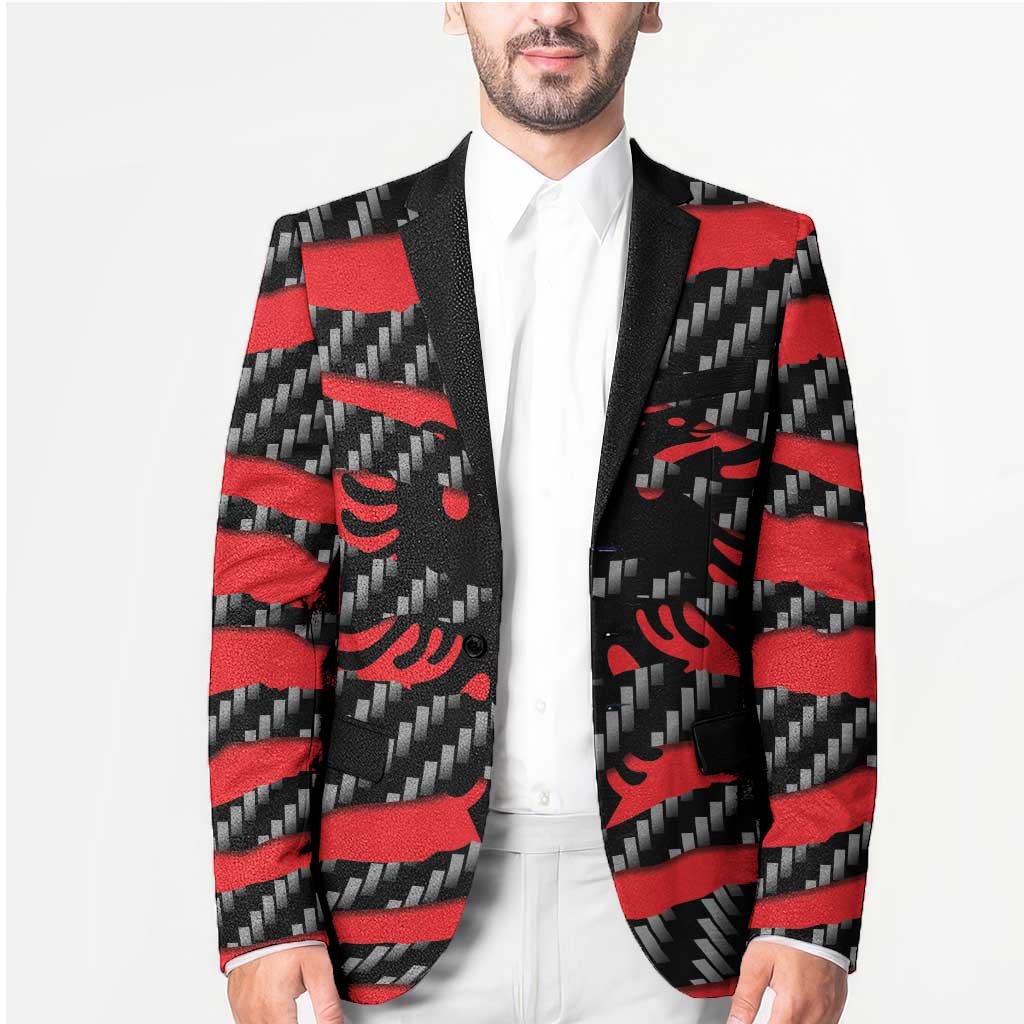 Albania Beast Blazer Ripped Flag Graphic - Wonder Print Shop