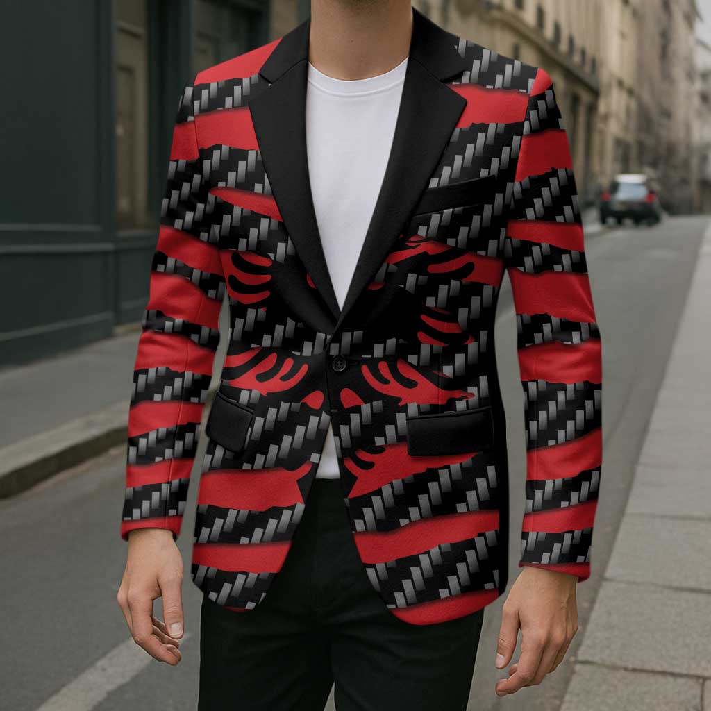 Albania Beast Blazer Ripped Flag Graphic - Wonder Print Shop