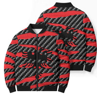 Albania Beast Bomber Puffer Jacket Ripped Flag Graphic - Wonder Print Shop