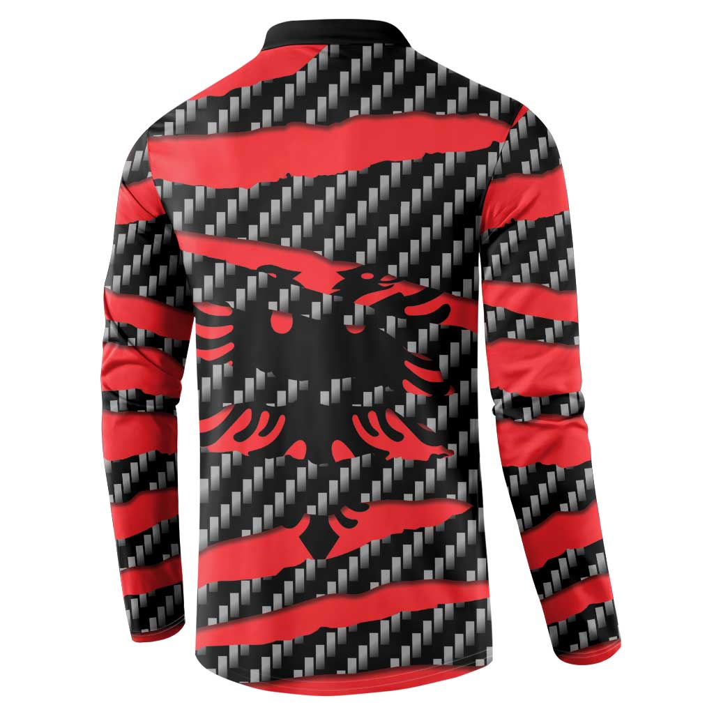 Albania Beast Button Sweatshirt Ripped Flag Graphic - Wonder Print Shop