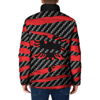 Albania Beast Padded Jacket Ripped Flag Graphic - Wonder Print Shop
