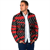 Albania Beast Padded Jacket Ripped Flag Graphic - Wonder Print Shop