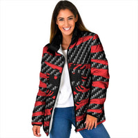 Albania Beast Padded Jacket Ripped Flag Graphic - Wonder Print Shop