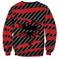 Albania Beast Sweatshirt Ripped Flag Graphic - Wonder Print Shop