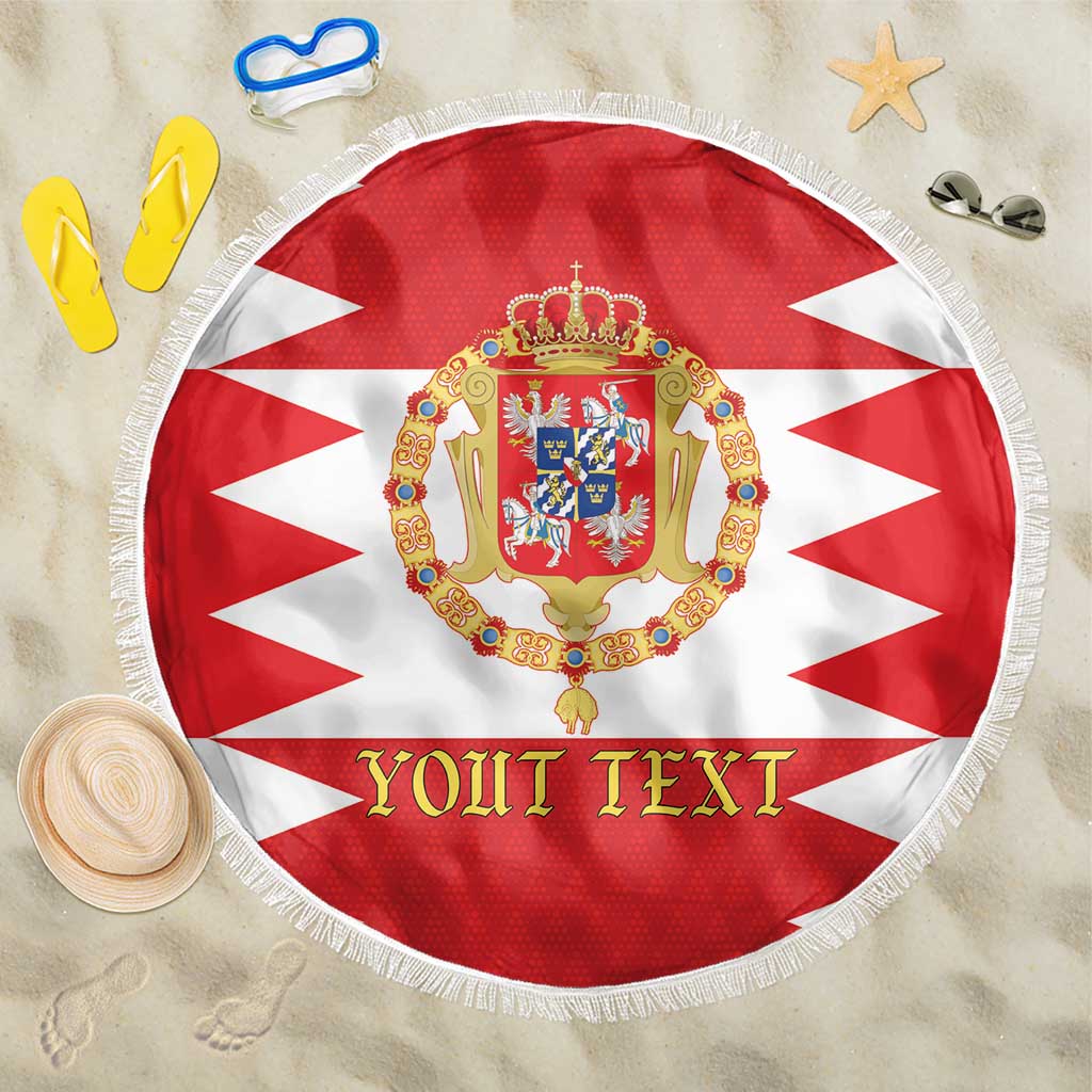 Personalized Polish-Lithuanian Commonwealth Beach Blanket Royal Coat Of Arms Style