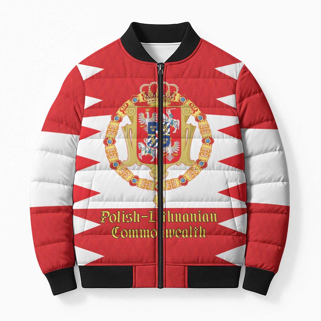 Personalized Polish-Lithuanian Commonwealth Bomber Puffer Jacket Royal Coat Of Arms Style