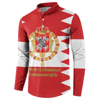 Personalized Polish-Lithuanian Commonwealth Button Sweatshirt Royal Coat Of Arms Style
