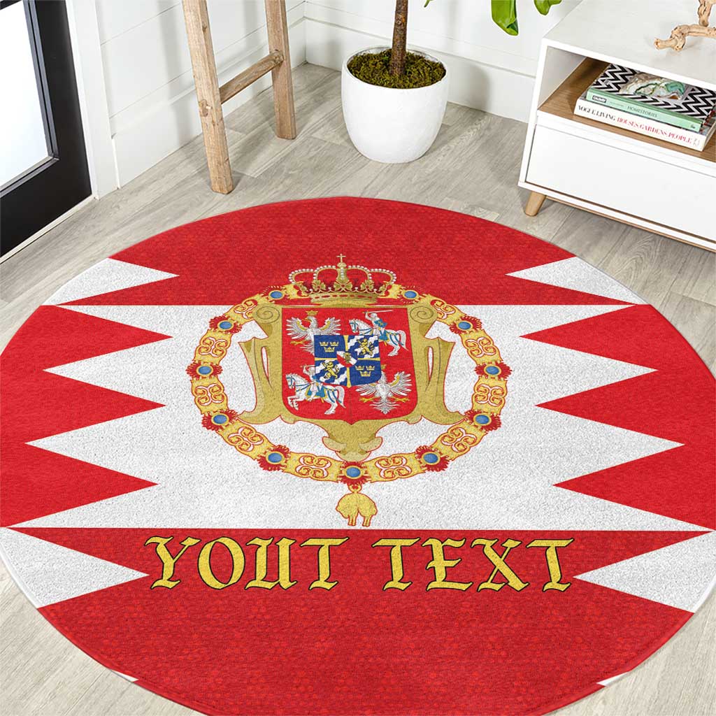 Personalized Polish-Lithuanian Commonwealth Round Carpet Royal Coat Of Arms Style