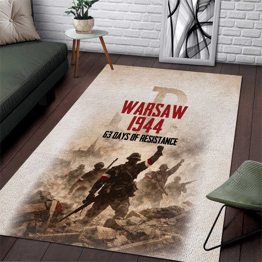 Polish Kotwica Warsaw Uprising 1944 Area Rug 63 Days of Resistance WWII