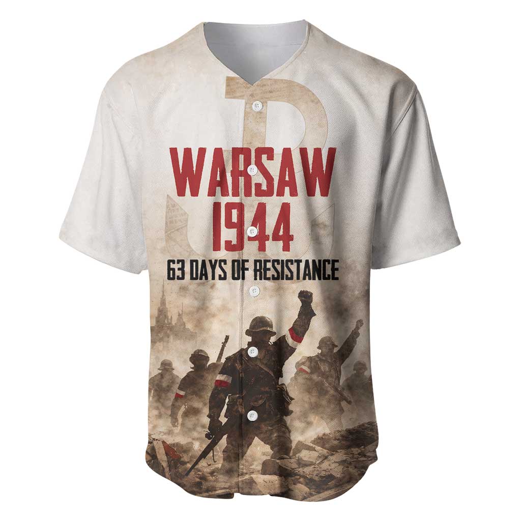 Polish Kotwica Warsaw Uprising 1944 Baseball Jersey 63 Days of Resistance WWII