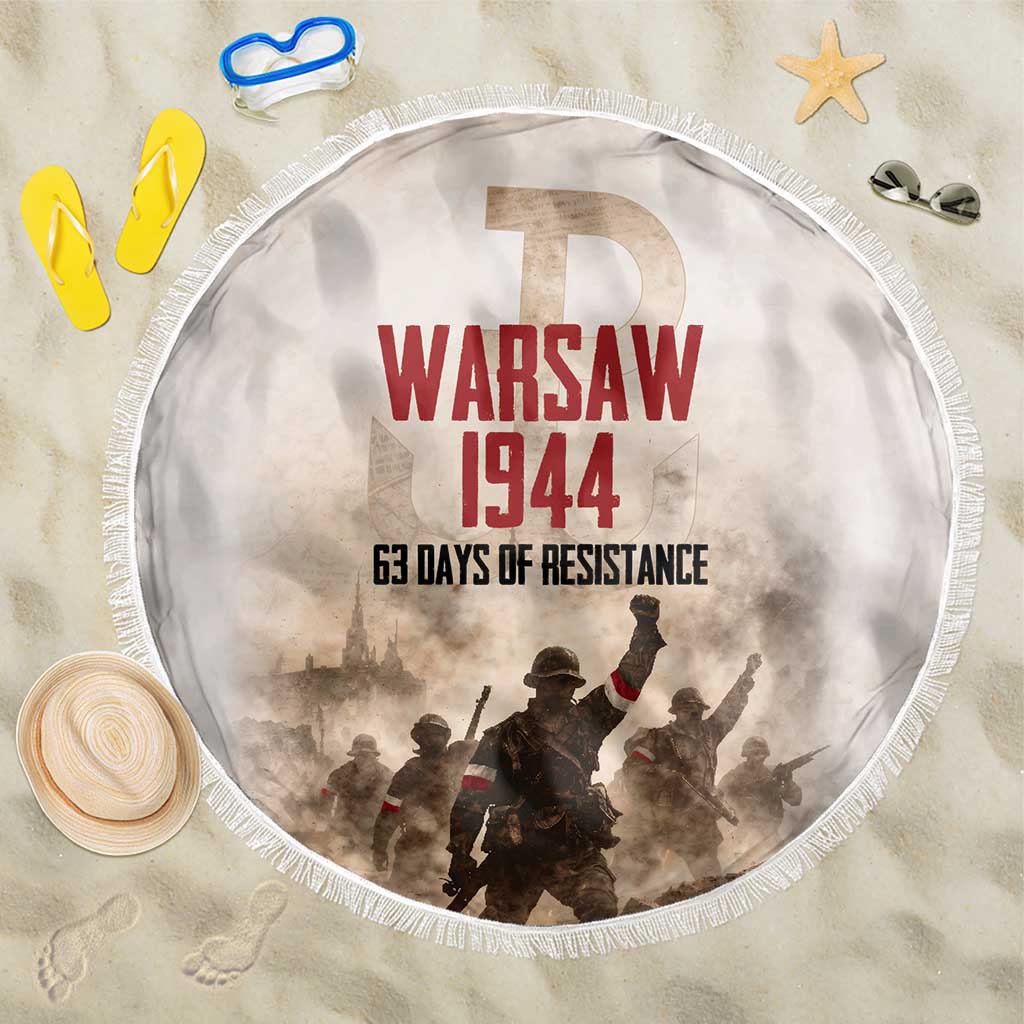 Polish Kotwica Warsaw Uprising 1944 Beach Blanket 63 Days of Resistance WWII