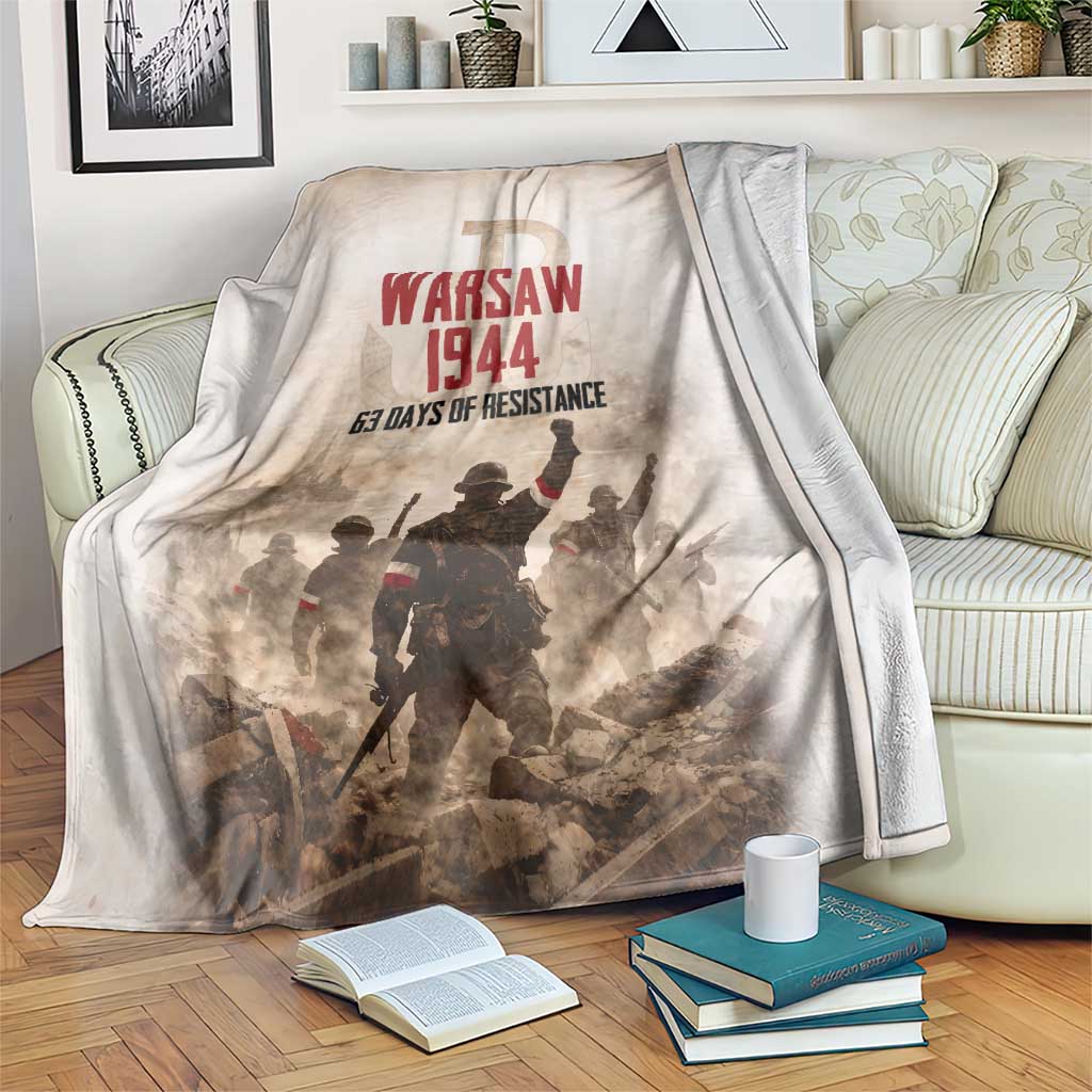Polish Kotwica Warsaw Uprising 1944 Blanket 63 Days of Resistance WWII