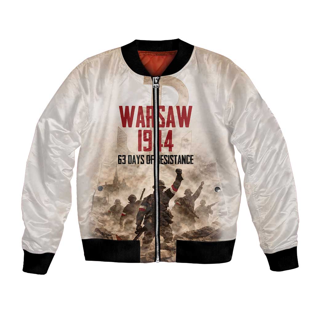 Polish Kotwica Warsaw Uprising 1944 Bomber Jacket 63 Days of Resistance WWII
