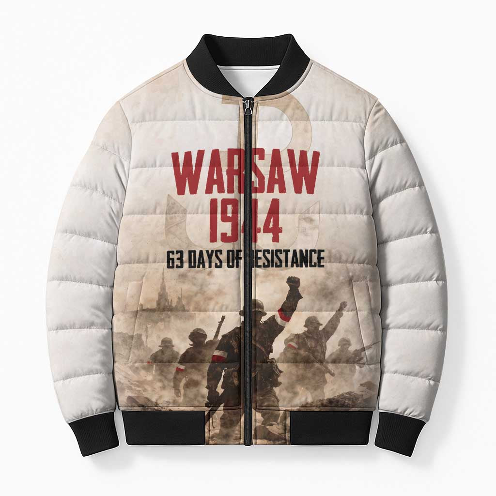 Polish Kotwica Warsaw Uprising 1944 Bomber Puffer Jacket 63 Days of Resistance WWII