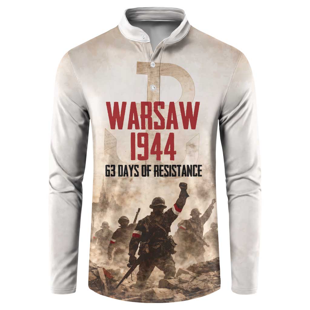 Polish Kotwica Warsaw Uprising 1944 Button Sweatshirt 63 Days of Resistance WWII