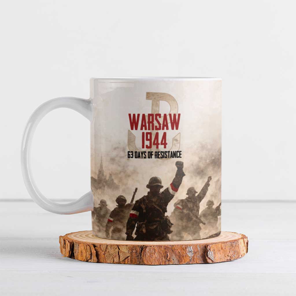 Polish Kotwica Warsaw Uprising 1944 Ceramic Mug 63 Days of Resistance WWII