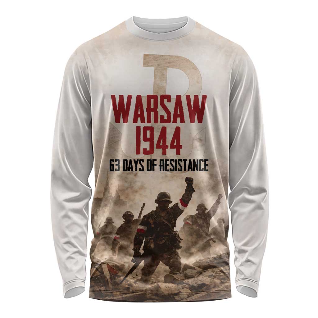 Polish Kotwica Warsaw Uprising 1944 Long Sleeve Shirt 63 Days of Resistance WWII