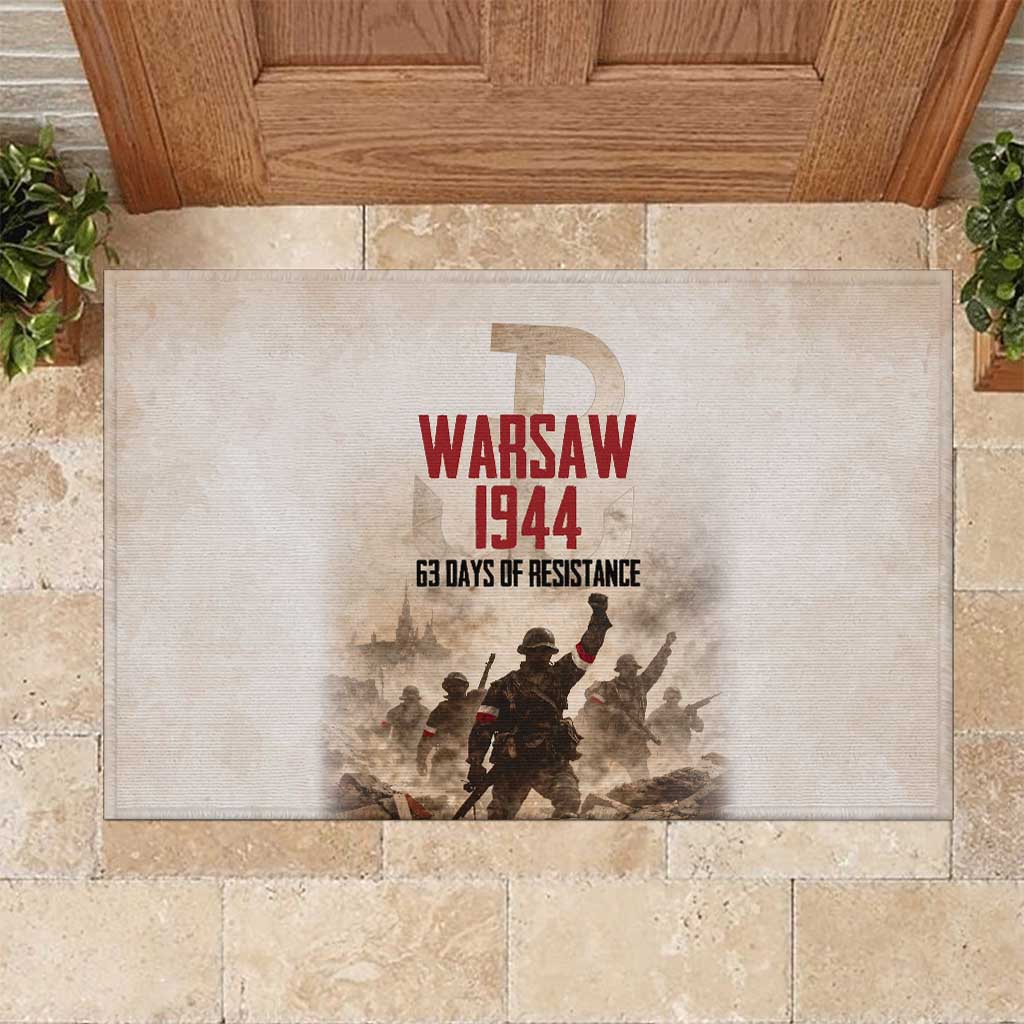 Polish Kotwica Warsaw Uprising 1944 Rubber Doormat 63 Days of Resistance WWII
