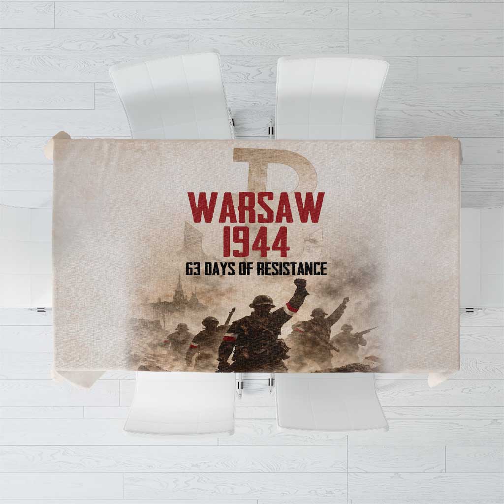 Polish Kotwica Warsaw Uprising 1944 Tablecloth 63 Days of Resistance WWII