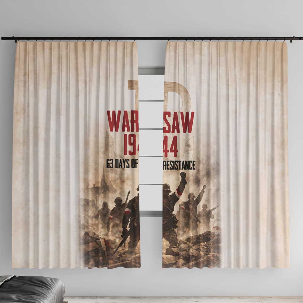 Polish Kotwica Warsaw Uprising 1944 Window Curtain 63 Days of Resistance WWII