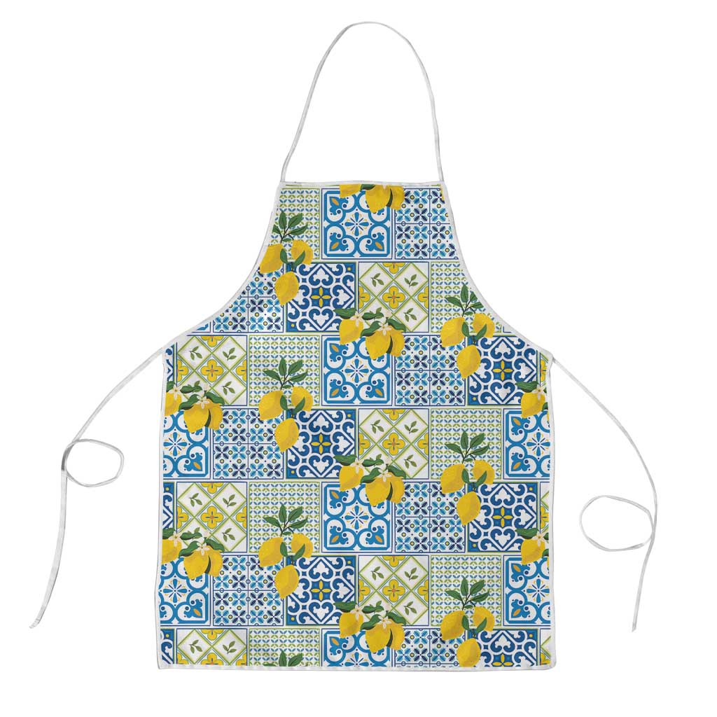 Sicily Italy Lemon Maiolica Apron Sicilian Citrus Tile Mediterranean Art