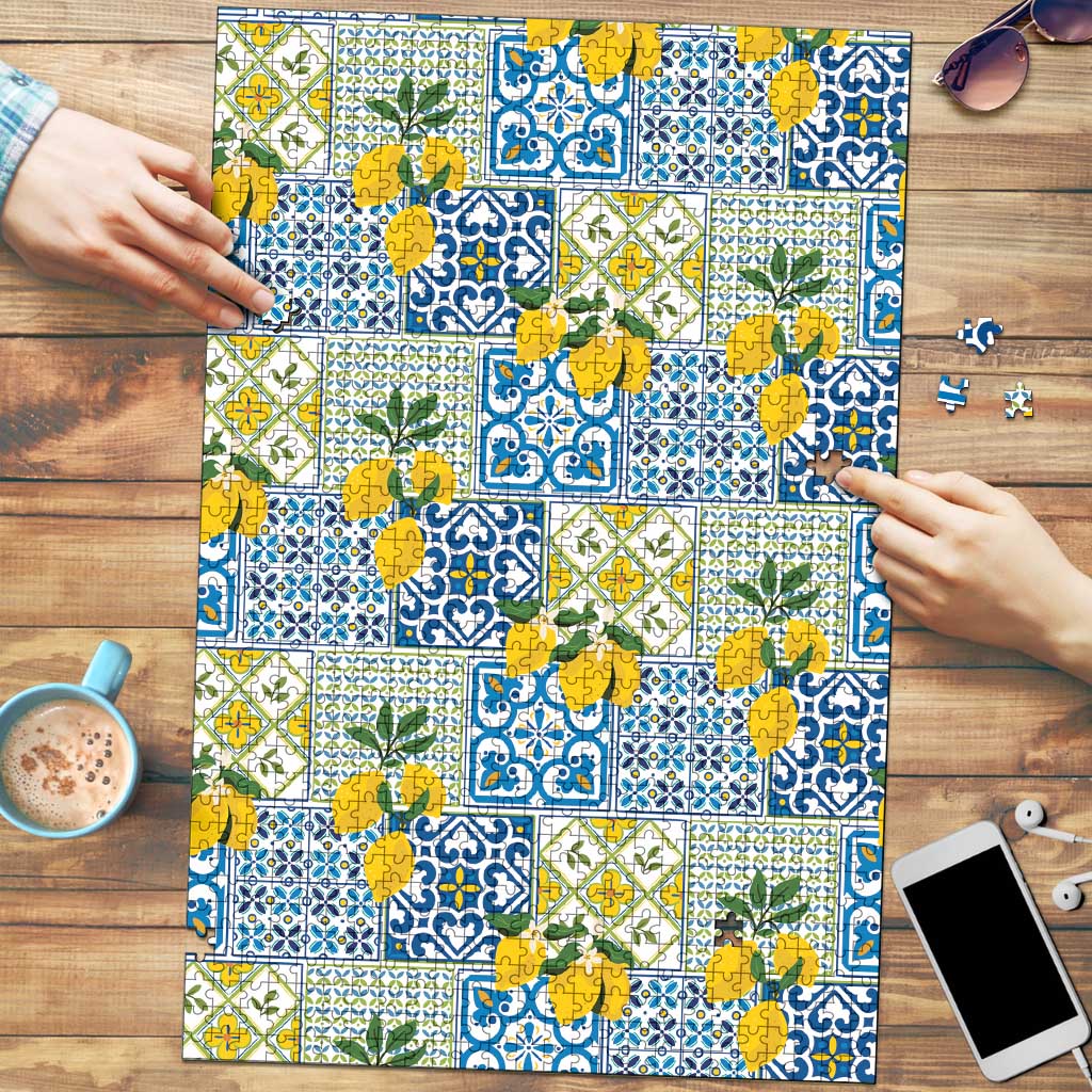 Sicily Italy Lemon Maiolica Puzzle Sicilian Citrus Tile Mediterranean Art