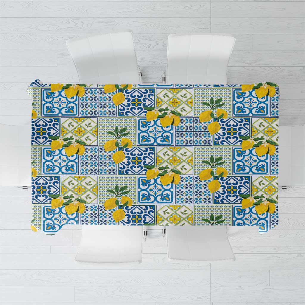 Sicily Italy Lemon Maiolica Tablecloth Sicilian Citrus Tile Mediterranean Art