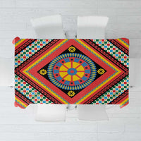 Sicily Italy Carretto Siciliano Tablecloth Red Sicilian Cart Wheel Pattern