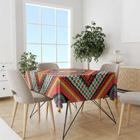Sicily Italy Carretto Siciliano Tablecloth Red Sicilian Cart Wheel Pattern