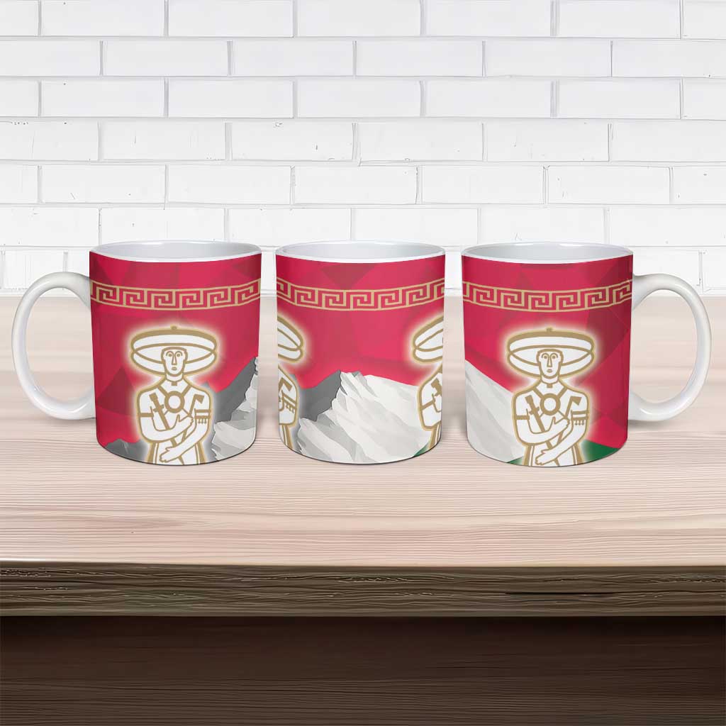 Italy Abruzzo Ceramic Mug Emblem With Flag Style - Wonder Print Shop