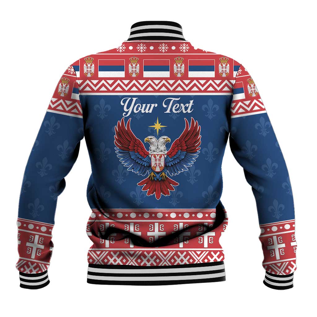 Personalized Serbia Christmas Eagle Baseball Jacket Srecan Bozic Tee - Wonder Print Shop