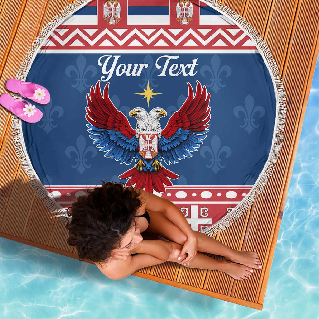Personalized Serbia Christmas Eagle Beach Blanket Srecan Bozic Tee - Wonder Print Shop