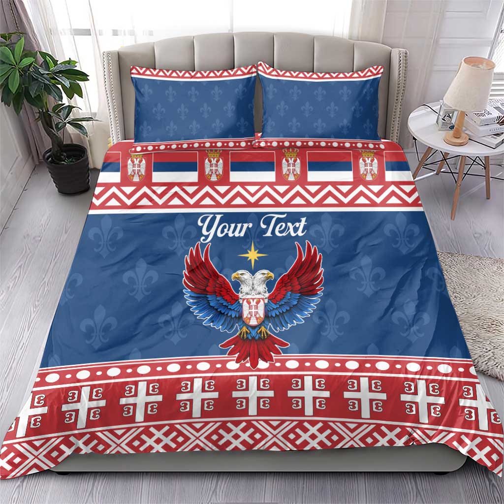 Personalized Serbia Christmas Eagle Bedding Set Srecan Bozic Tee - Wonder Print Shop