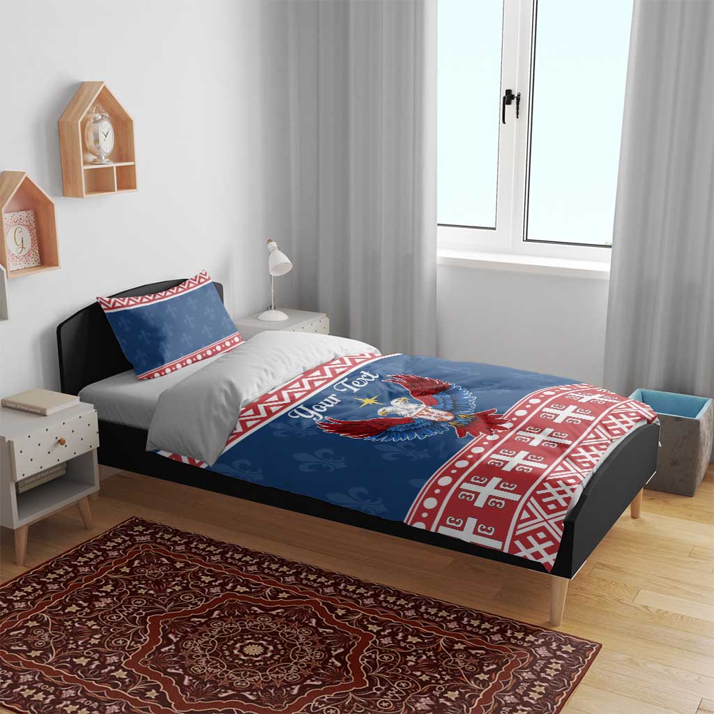 Personalized Serbia Christmas Eagle Bedding Set Srecan Bozic Tee - Wonder Print Shop