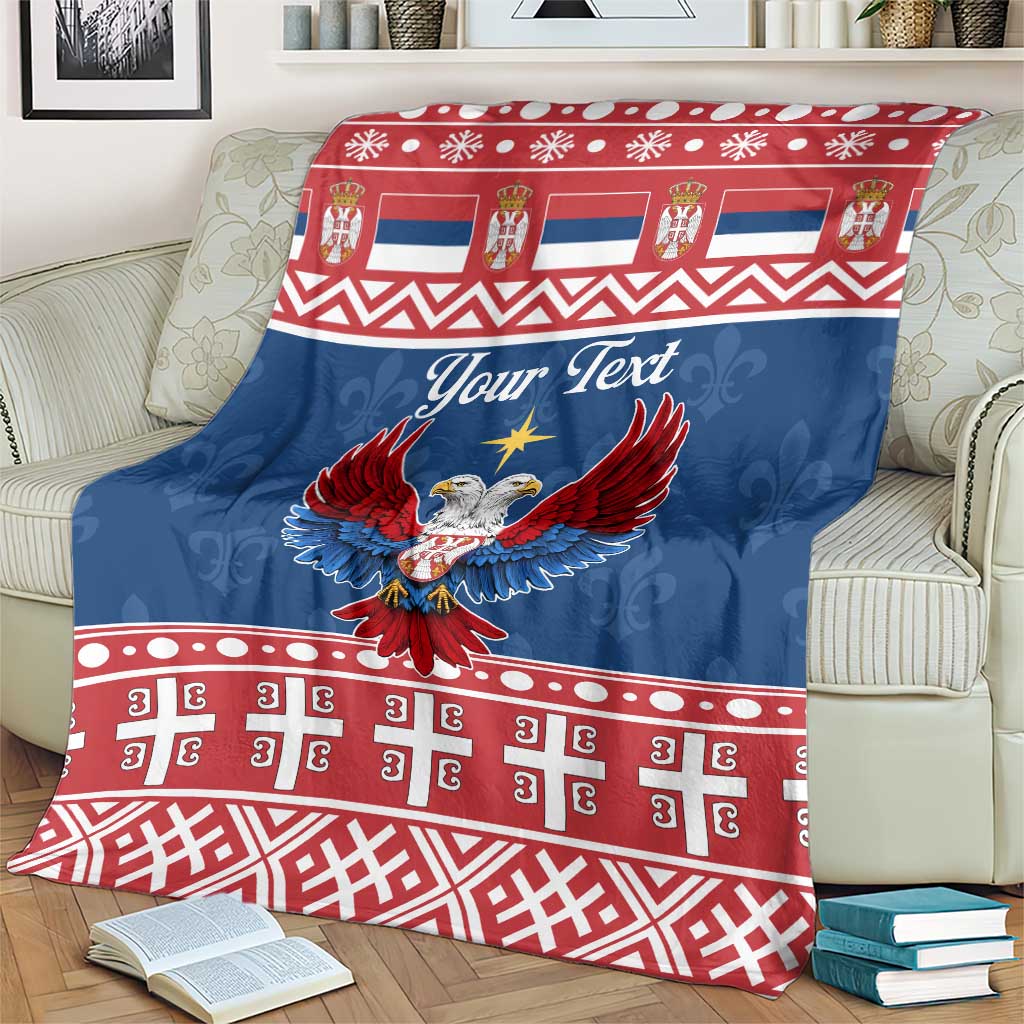 Personalized Serbia Christmas Eagle Blanket Srecan Bozic Tee - Wonder Print Shop