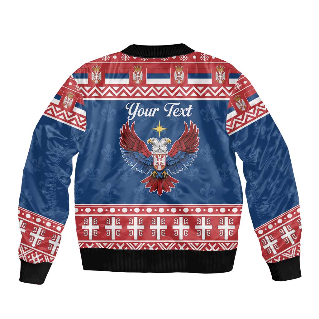 Personalized Serbia Christmas Eagle Bomber Jacket Srecan Bozic Tee - Wonder Print Shop