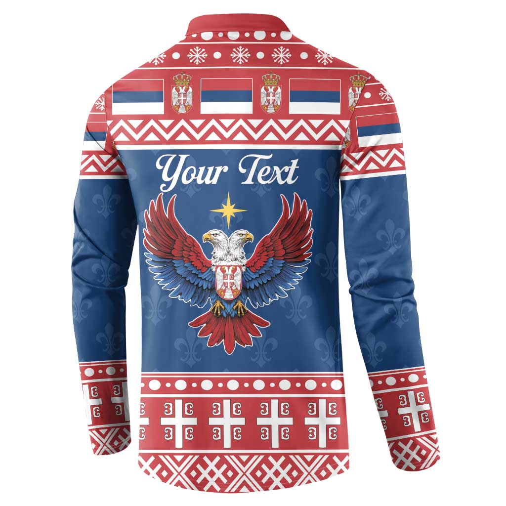 Personalized Serbia Christmas Eagle Button Sweatshirt Srecan Bozic Tee - Wonder Print Shop