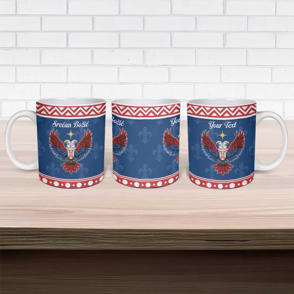 Personalized Serbia Christmas Eagle Ceramic Mug Srecan Bozic Tee - Wonder Print Shop