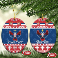 Personalized Serbia Christmas Eagle Ceramic Ornament Srecan Bozic Tee - Wonder Print Shop