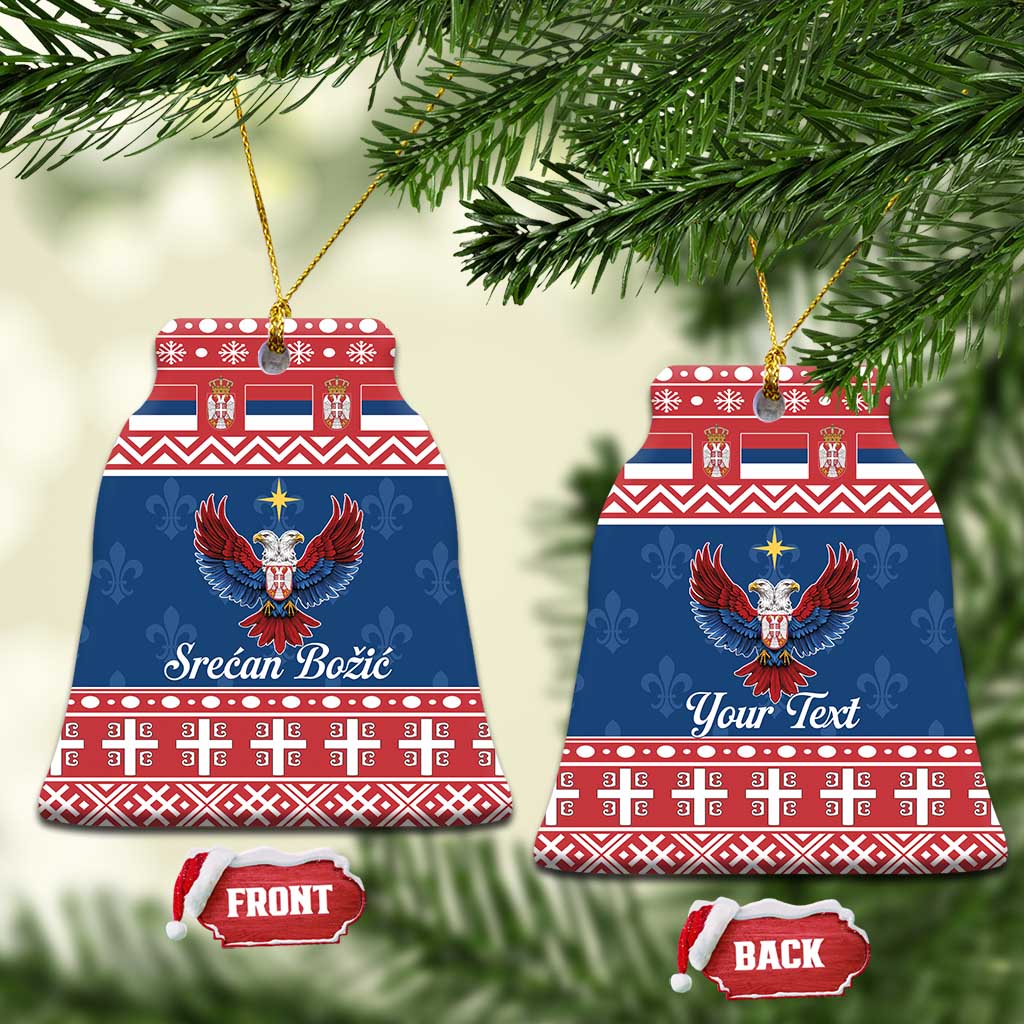 Personalized Serbia Christmas Eagle Ceramic Ornament Srecan Bozic Tee - Wonder Print Shop