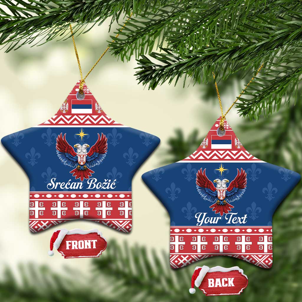 Personalized Serbia Christmas Eagle Ceramic Ornament Srecan Bozic Tee - Wonder Print Shop