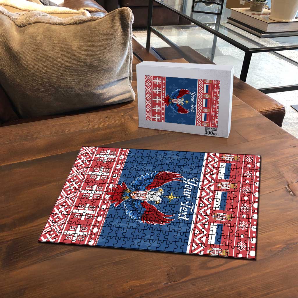 Personalized Serbia Christmas Eagle Puzzle Srecan Bozic Tee - Wonder Print Shop